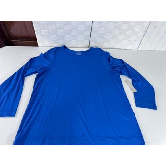 NWT!! Chicos , Royal Blue, Ulitmate tee, Long Sleeve, Size XL,Cottage Core,Ocean - Picture 5 of 11